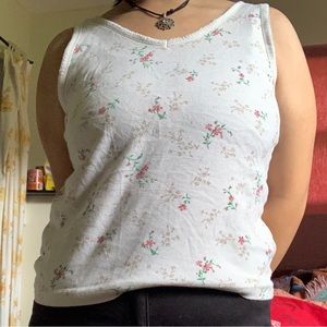 White floral tank